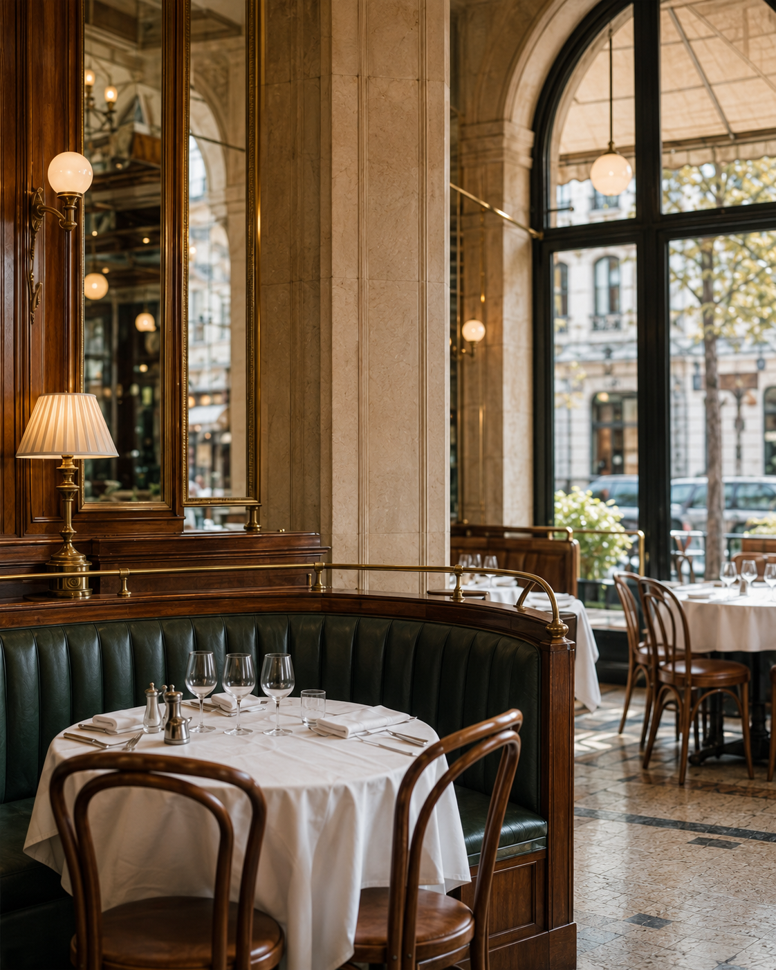 Intérieur élégant d’une brasserie parisienne